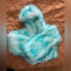 J Valentine
Light-Up Aqua Tip Fur Crop Jacket